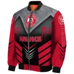atlanta hawks arrow layer red black bomber jacket best selling