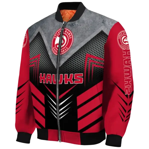 atlanta hawks arrow layer red black bomber jacket best selling
