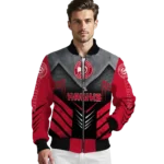 atlanta hawks arrow layer red black bomber jacket best selling