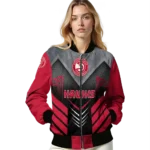 atlanta hawks arrow layer red black bomber jacket best selling