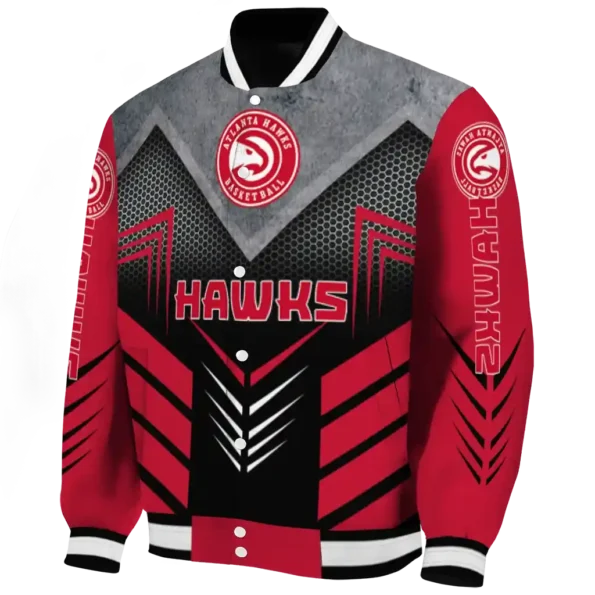 atlanta hawks arrow layer red black varsity jacket best selling.webp