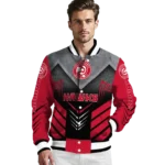 atlanta hawks arrow layer red black varsity jacket best selling.webp