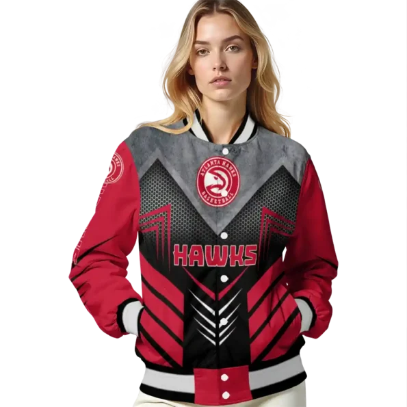 atlanta hawks arrow layer red black varsity jacket latest model.webp