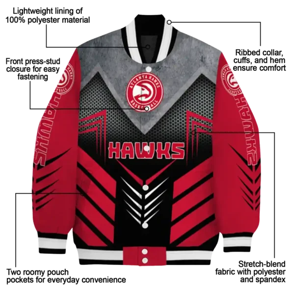 atlanta hawks arrow layer red black varsity jacket new arrival.webp