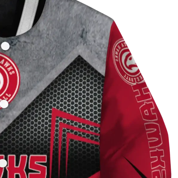atlanta hawks arrow layer red black varsity jacket premium grade.webp