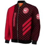 atlanta hawks triple side stripes red black bomber jacket best selling