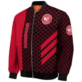 atlanta hawks triple side stripes red black bomber jacket best selling