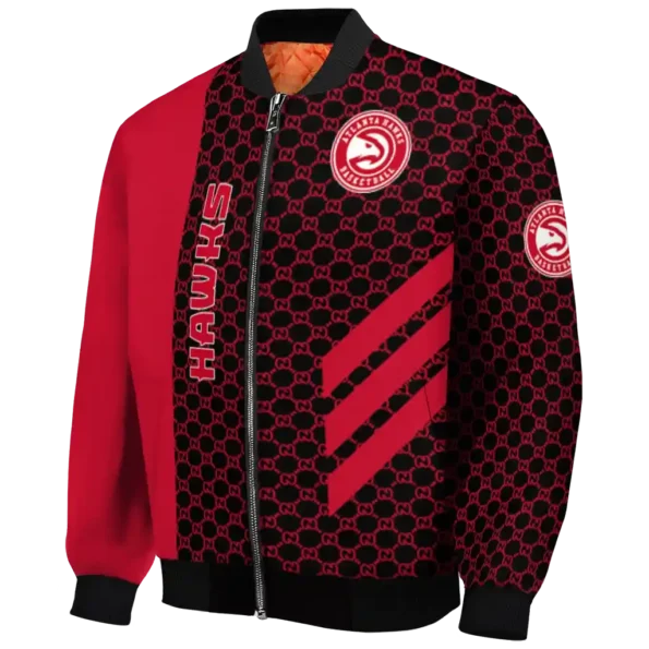 atlanta hawks triple side stripes red black bomber jacket best selling