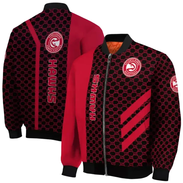 atlanta hawks triple side stripes red black bomber jacket fashion forward