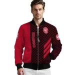 atlanta hawks triple side stripes red black bomber jacket best selling