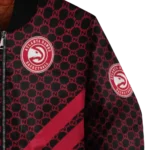 atlanta hawks triple side stripes red black bomber jacket best selling
