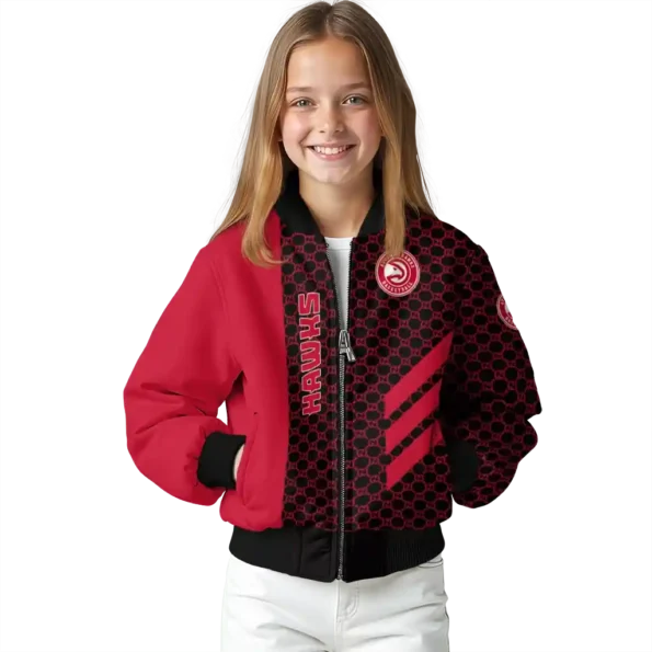 atlanta hawks triple side stripes red black bomber jacket top rated