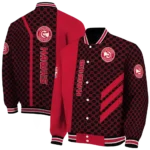 atlanta hawks triple side stripes red black varsity jacket best selling.webp
