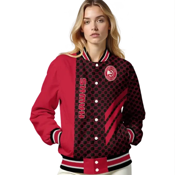 atlanta hawks triple side stripes red black varsity jacket latest model.webp