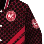 atlanta hawks triple side stripes red black varsity jacket best selling.webp
