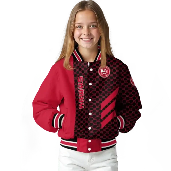 atlanta hawks triple side stripes red black varsity jacket top rated.webp