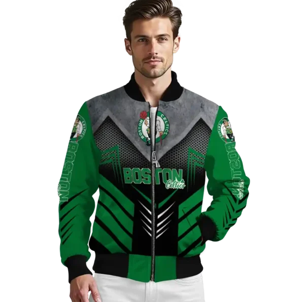 boston celtics arrow layer green black bomber jacket high quality