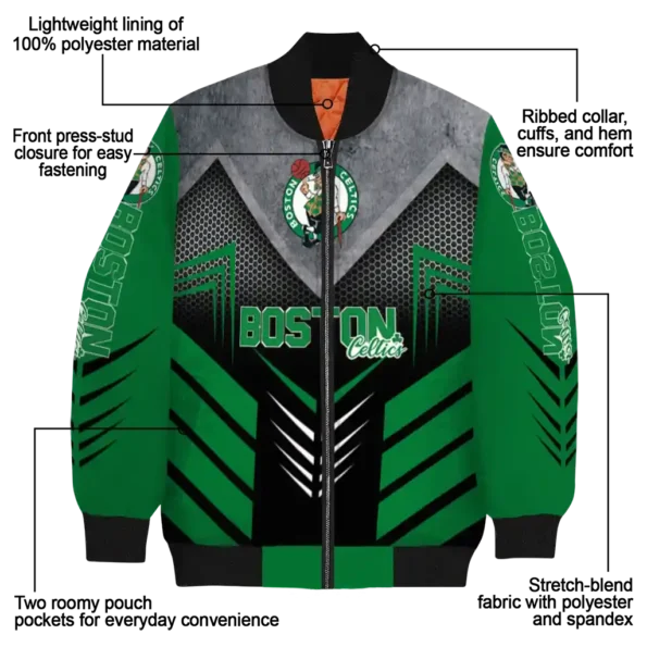 boston celtics arrow layer green black bomber jacket new arrival