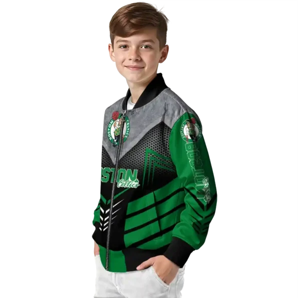 boston celtics arrow layer green black bomber jacket trendy