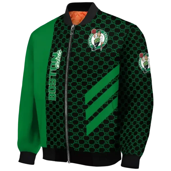 boston celtics triple side stripes green black bomber jacket best selling
