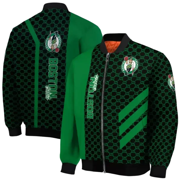 boston celtics triple side stripes green black bomber jacket fashion forward