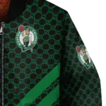 boston celtics triple side stripes green black bomber jacket best selling