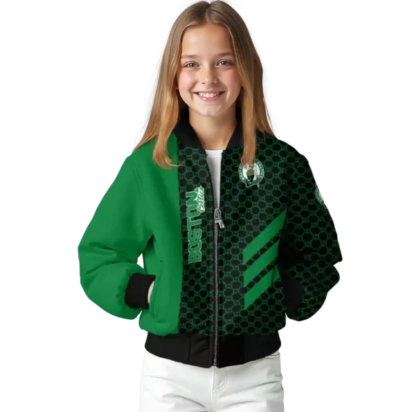 boston celtics triple side stripes green black bomber jacket top rated
