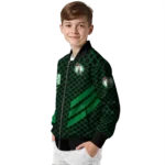 boston celtics triple side stripes green black bomber jacket best selling