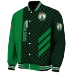 boston celtics triple side stripes green black varsity jacket best selling.webp