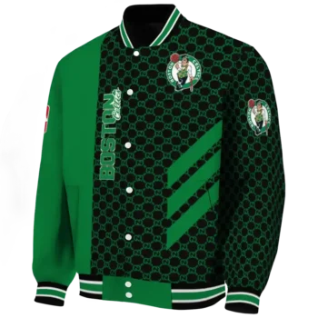 boston celtics triple side stripes green black varsity jacket best selling.webp