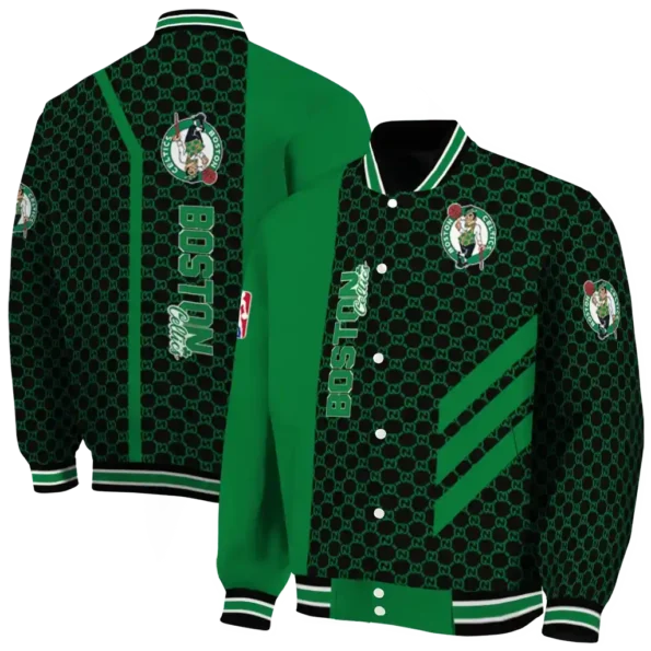 boston celtics triple side stripes green black varsity jacket fashion forward.webp