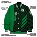 boston celtics triple side stripes green black varsity jacket best selling.webp