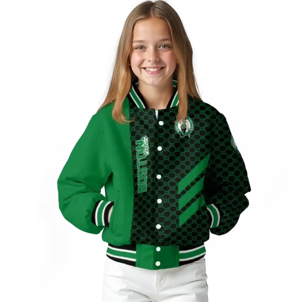 boston celtics triple side stripes green black varsity jacket top rated.webp