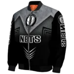 brooklyn nets arrow layer black bomber jacket best selling