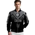 brooklyn nets arrow layer black bomber jacket best selling