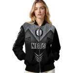 brooklyn nets arrow layer black bomber jacket best selling