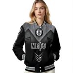 brooklyn nets arrow layer black varsity jacket best selling.webp