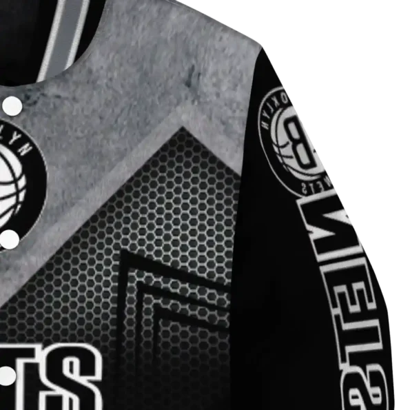 brooklyn nets arrow layer black varsity jacket premium grade.webp