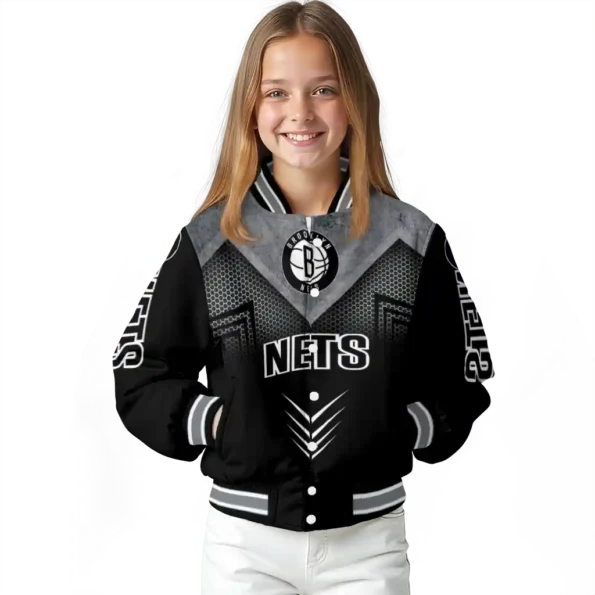 brooklyn nets arrow layer black varsity jacket top rated.webp
