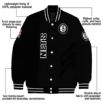 brooklyn nets triple side stripes black varsity jacket best selling.webp
