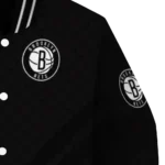brooklyn nets triple side stripes black varsity jacket best selling.webp