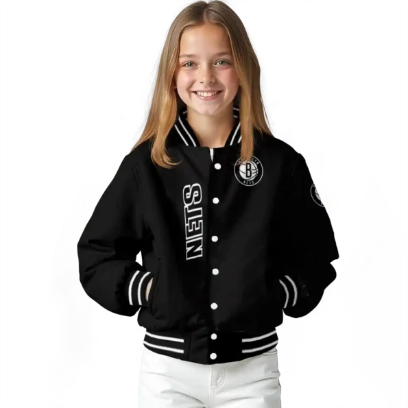 brooklyn nets triple side stripes black varsity jacket top rated.webp