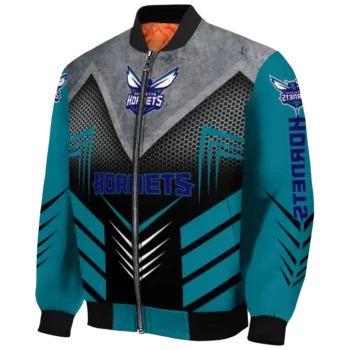 charlotte hornets arrow layer teal black bomber jacket best selling