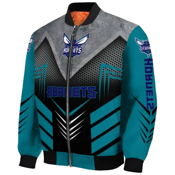 charlotte hornets arrow layer teal black bomber jacket best selling