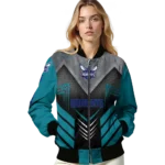 charlotte hornets arrow layer teal black bomber jacket best selling