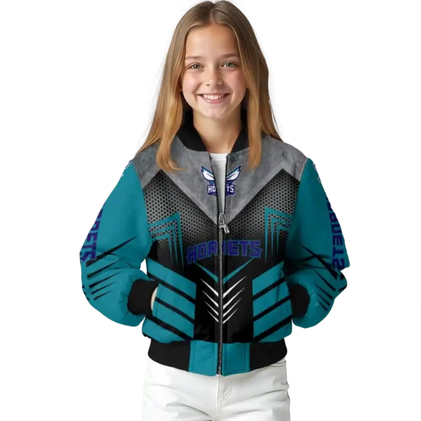 charlotte hornets arrow layer teal black bomber jacket top rated