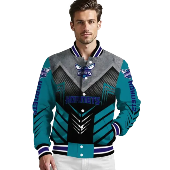 charlotte hornets arrow layer teal black varsity jacket high quality.webp