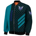 charlotte hornets triple side stripes teal black bomber jacket best selling