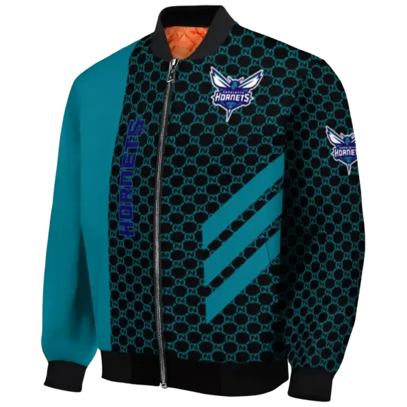 charlotte hornets triple side stripes teal black bomber jacket best selling