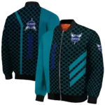 charlotte hornets triple side stripes teal black bomber jacket best selling